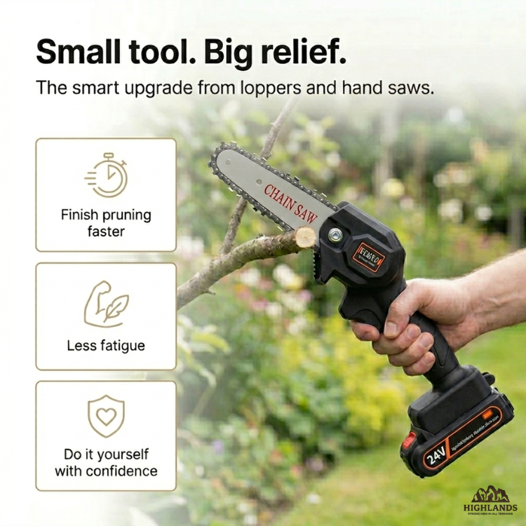 Titan Pro Mini Chainsaw With Rechargeable Battery + FREE GIFT